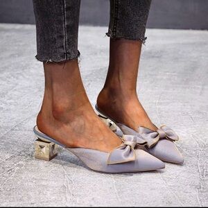 Unique Block Heeled Mule